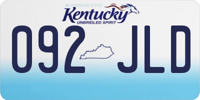 KY license plate 092JLD