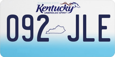 KY license plate 092JLE