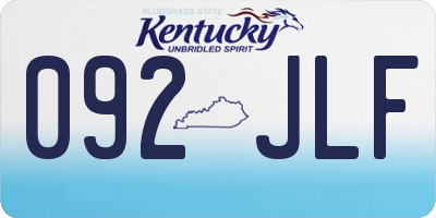 KY license plate 092JLF