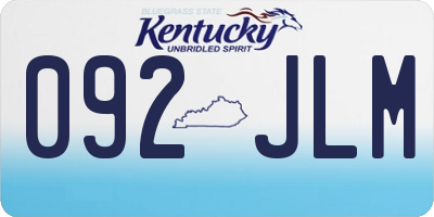 KY license plate 092JLM