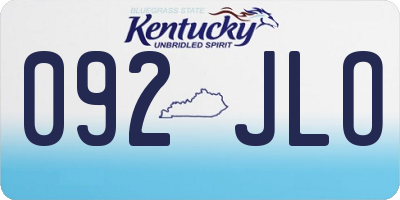 KY license plate 092JLO