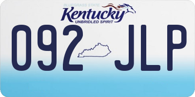 KY license plate 092JLP