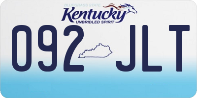 KY license plate 092JLT
