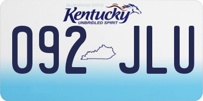 KY license plate 092JLU