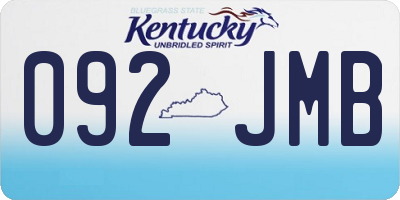 KY license plate 092JMB