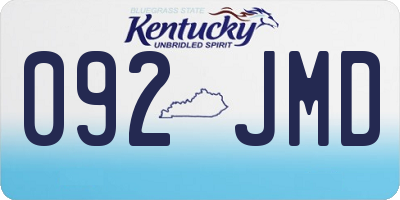 KY license plate 092JMD