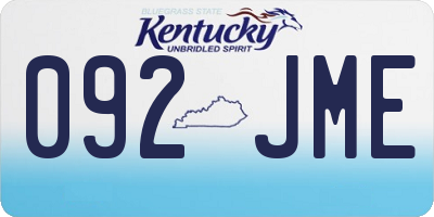 KY license plate 092JME