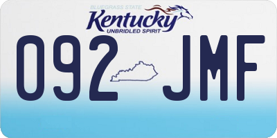 KY license plate 092JMF