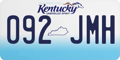 KY license plate 092JMH