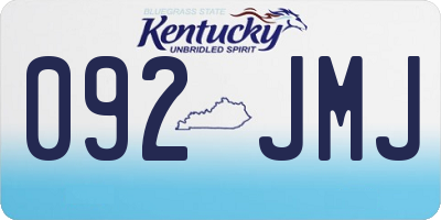 KY license plate 092JMJ