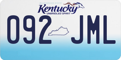 KY license plate 092JML