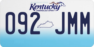 KY license plate 092JMM