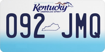KY license plate 092JMQ