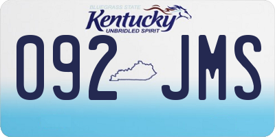 KY license plate 092JMS