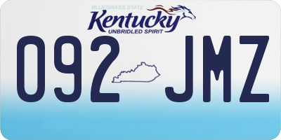 KY license plate 092JMZ