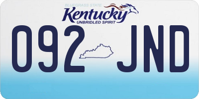 KY license plate 092JND