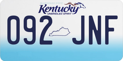 KY license plate 092JNF