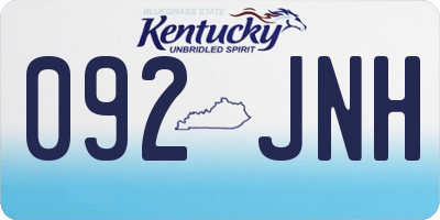 KY license plate 092JNH