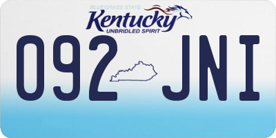 KY license plate 092JNI
