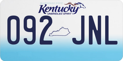 KY license plate 092JNL