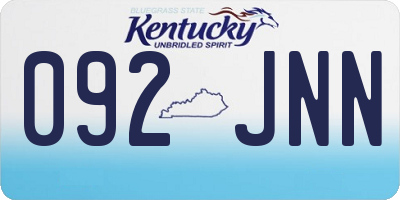 KY license plate 092JNN