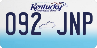 KY license plate 092JNP