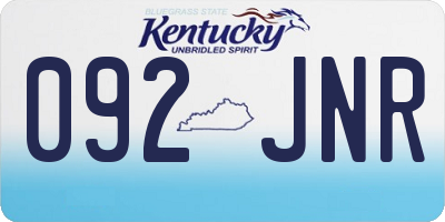 KY license plate 092JNR