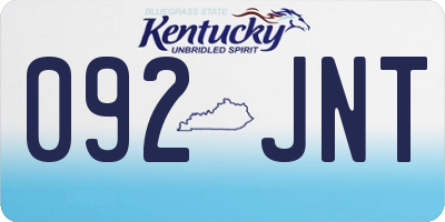 KY license plate 092JNT