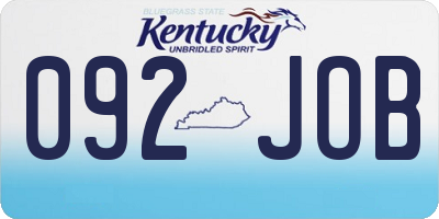 KY license plate 092JOB