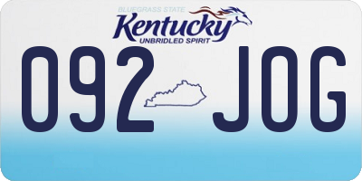 KY license plate 092JOG