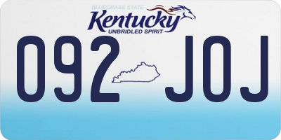 KY license plate 092JOJ