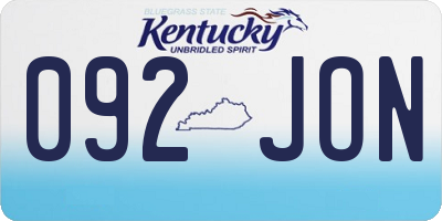 KY license plate 092JON