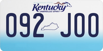 KY license plate 092JOO