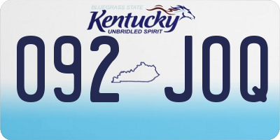 KY license plate 092JOQ
