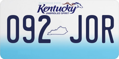 KY license plate 092JOR