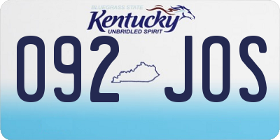 KY license plate 092JOS