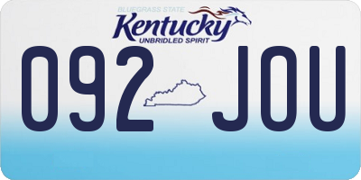 KY license plate 092JOU