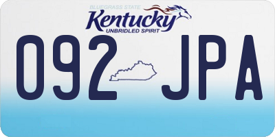 KY license plate 092JPA