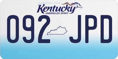 KY license plate 092JPD