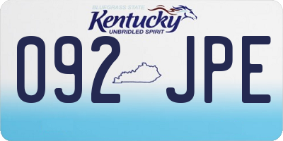KY license plate 092JPE