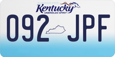 KY license plate 092JPF