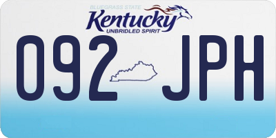 KY license plate 092JPH
