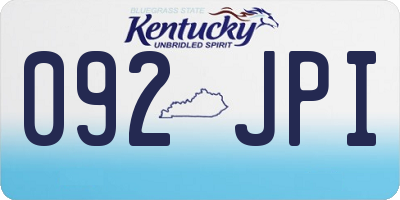 KY license plate 092JPI