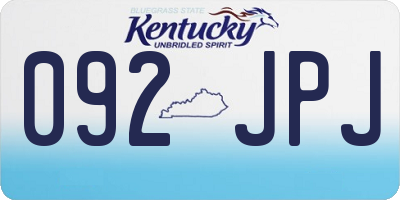 KY license plate 092JPJ