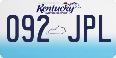 KY license plate 092JPL