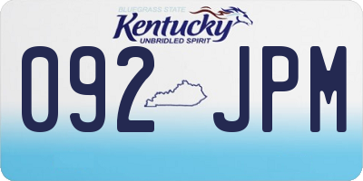 KY license plate 092JPM
