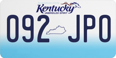 KY license plate 092JPO