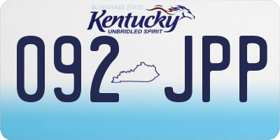KY license plate 092JPP