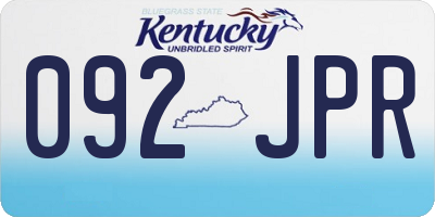 KY license plate 092JPR