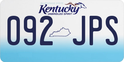 KY license plate 092JPS